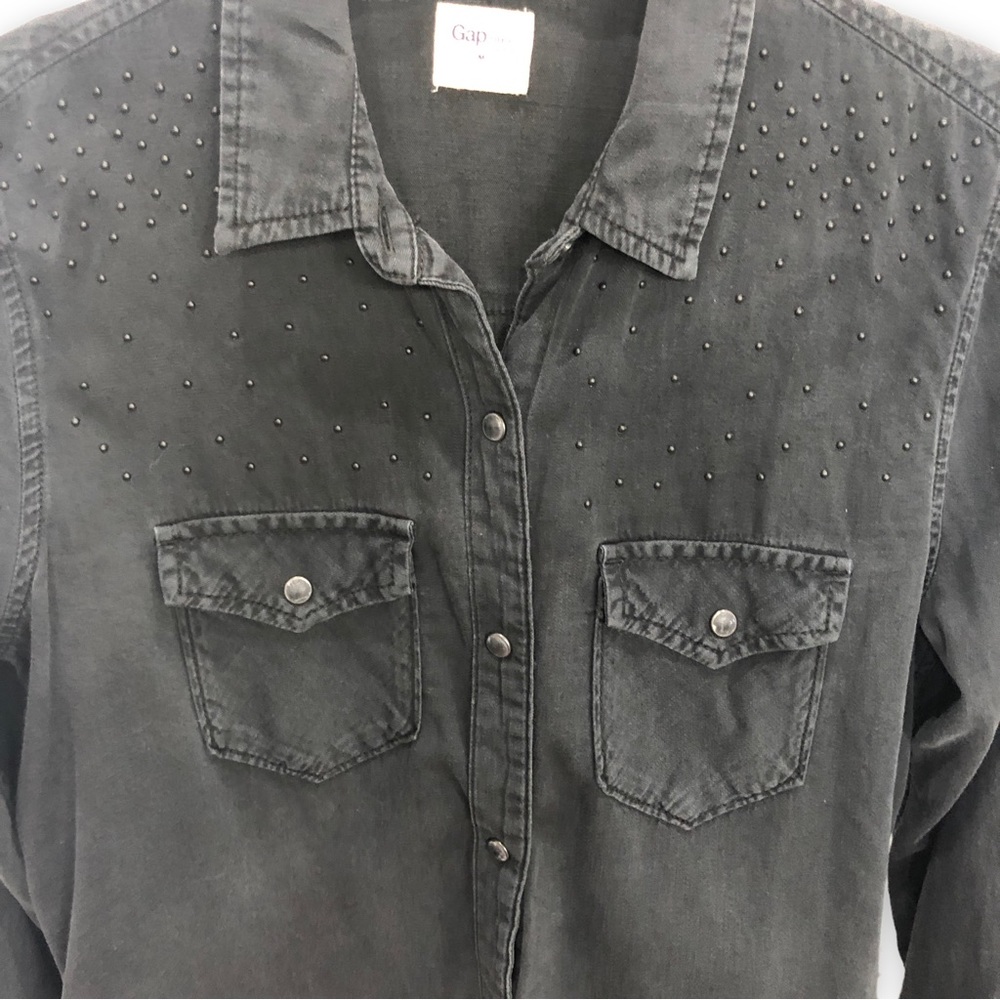 Gap 1969 Snap Button Down Studded Front Long Slee… - image 4